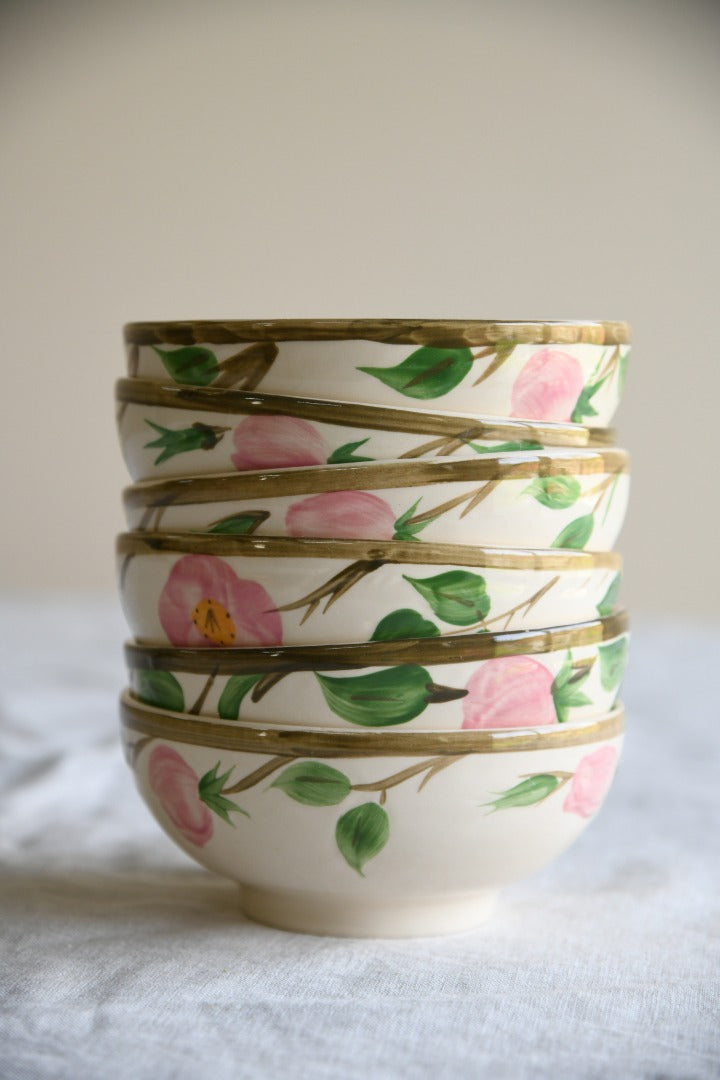 6 Franciscan Rose Cereal Bowls