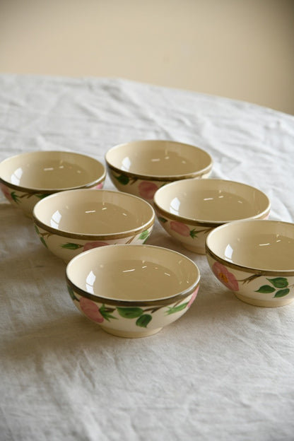 6 Franciscan Rose Cereal Bowls