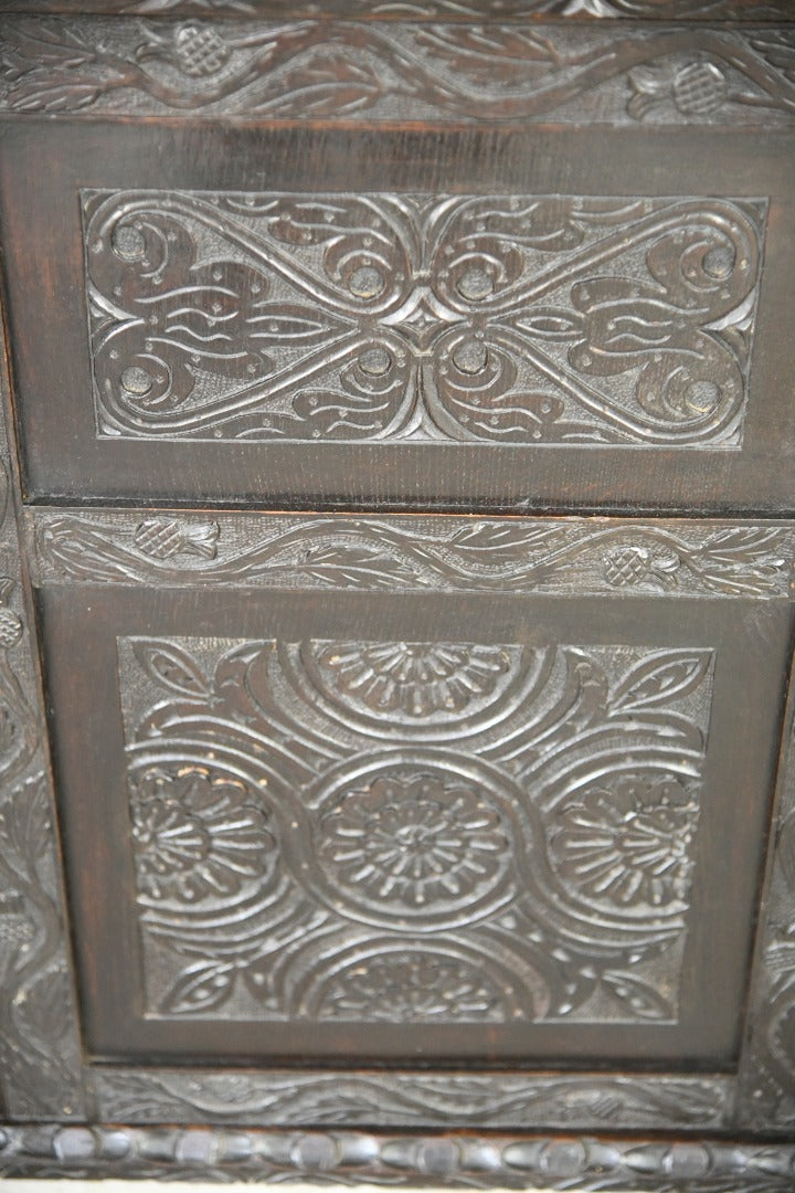 Victorian Carved Oak Glazed Bookcase