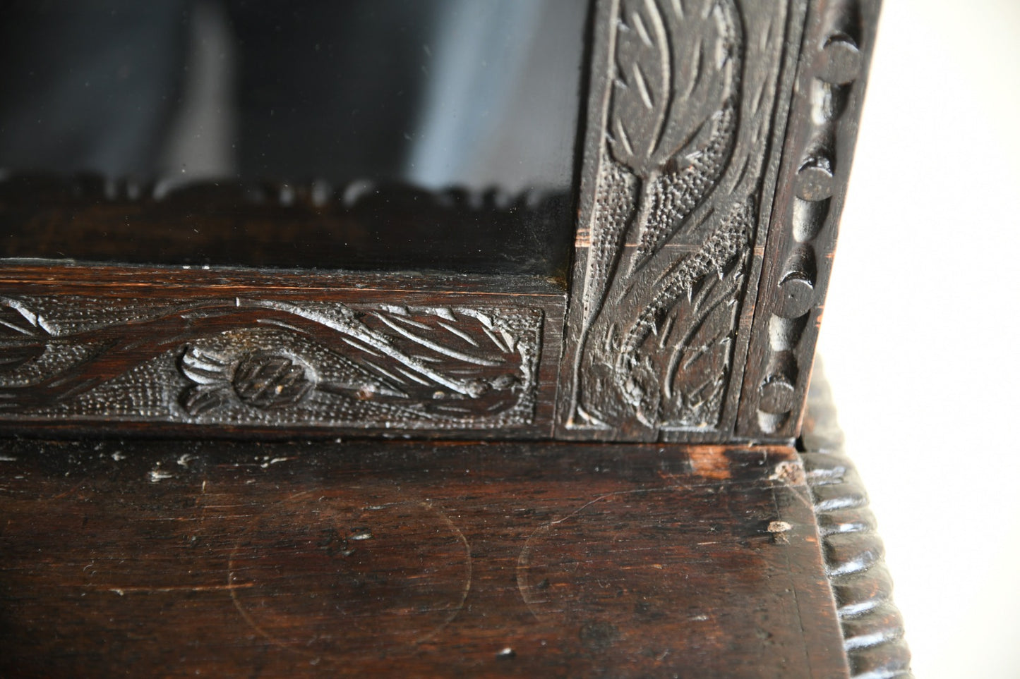 Victorian Carved Oak Glazed Bookcase