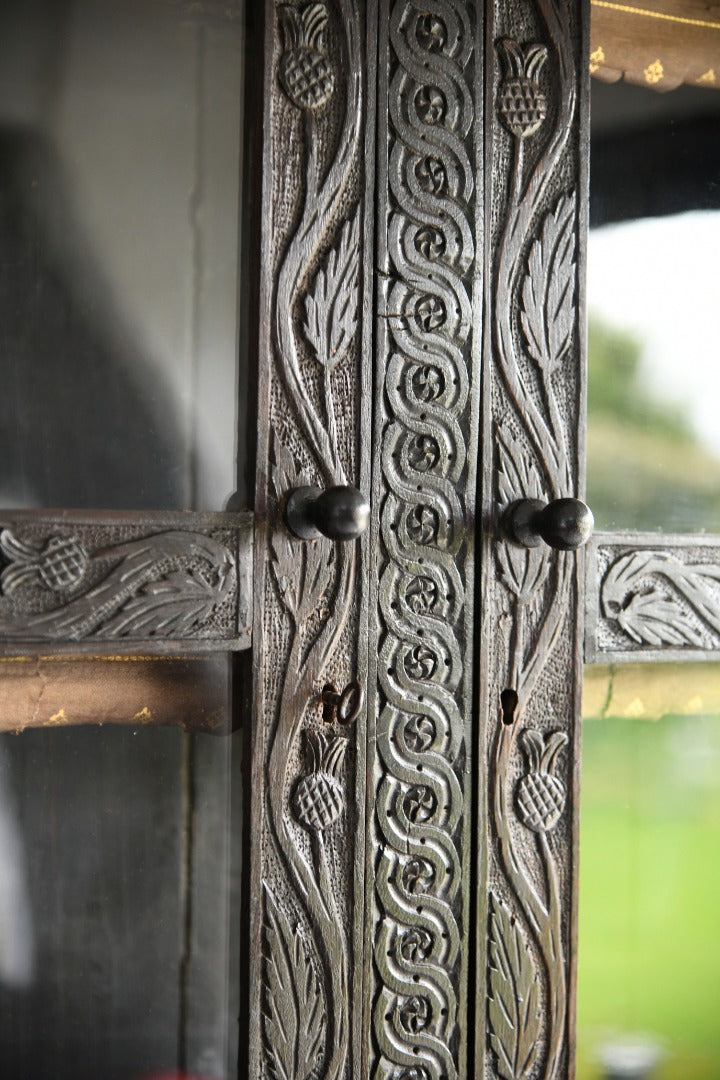 Victorian Carved Oak Glazed Bookcase