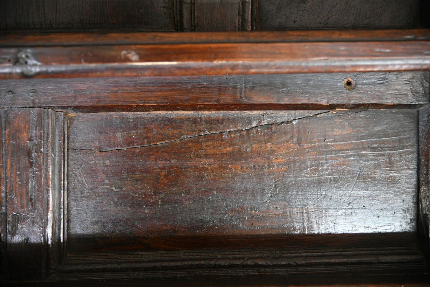 Antique Rustic Oak Plate Rack