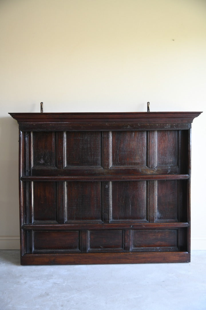 Antique Rustic Oak Plate Rack