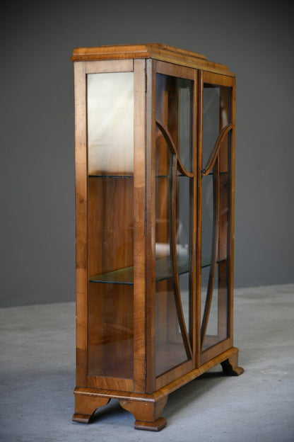 Art Deco Walnut Display Cabinet