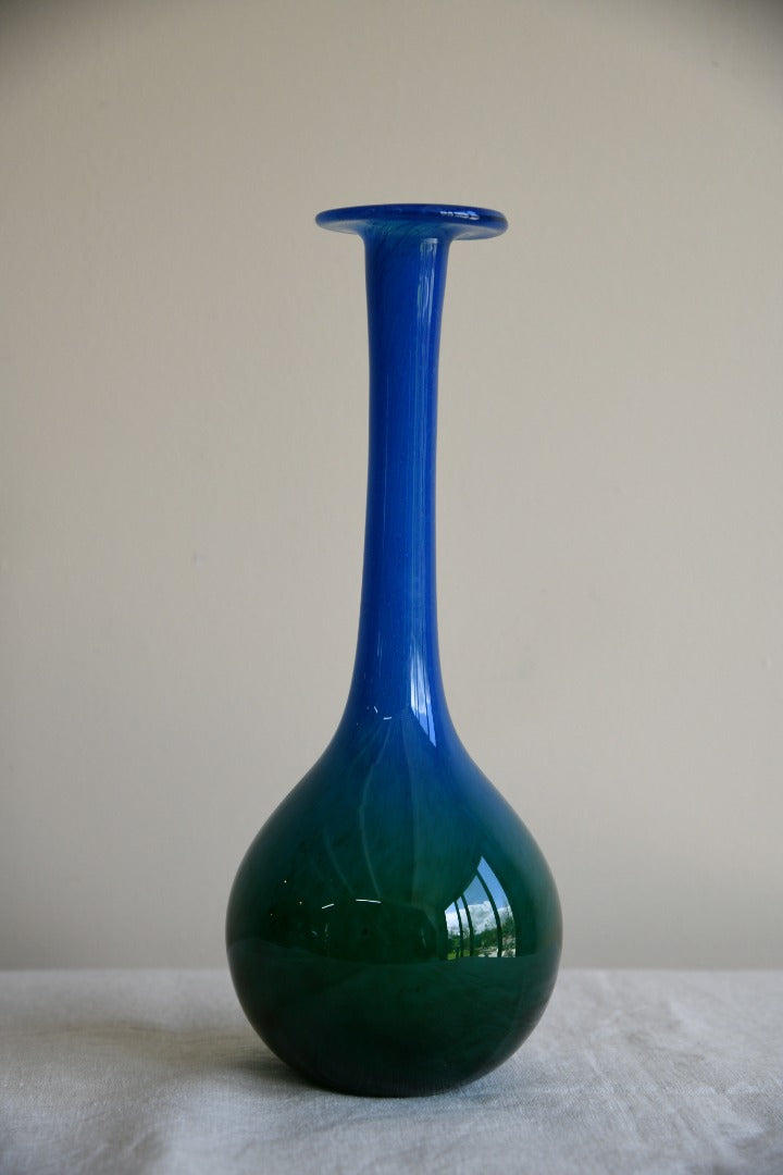 John Orwar Lake for Ekenas Green & Blue Glass Vase