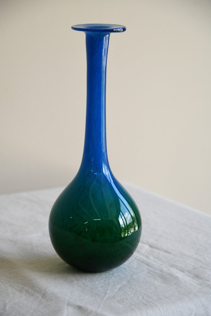 John Orwar Lake for Ekenas Green & Blue Glass Vase