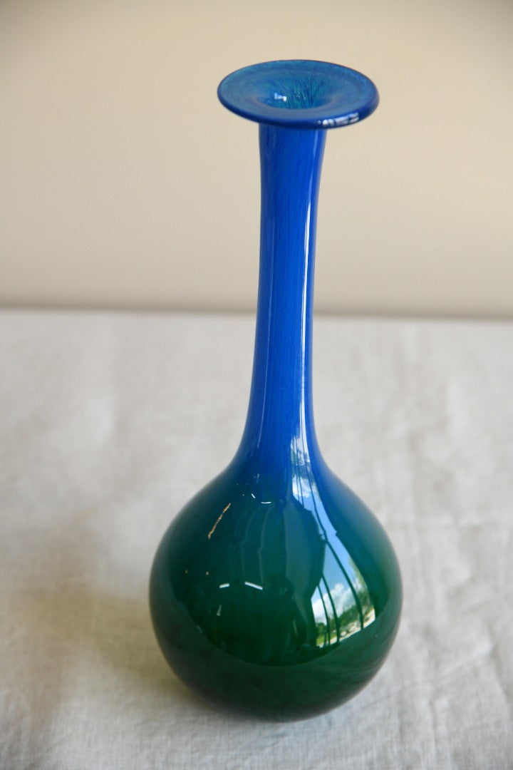 John Orwar Lake for Ekenas Green & Blue Glass Vase