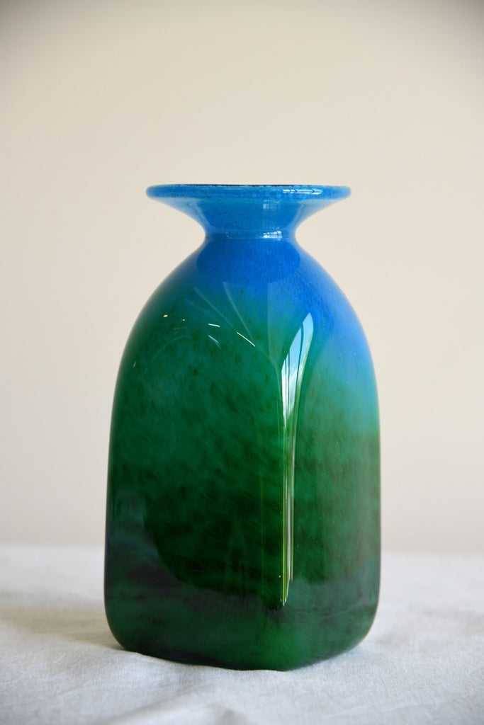 John Orwar Lake Ekenas Sweden Blue & Green Glass Vase