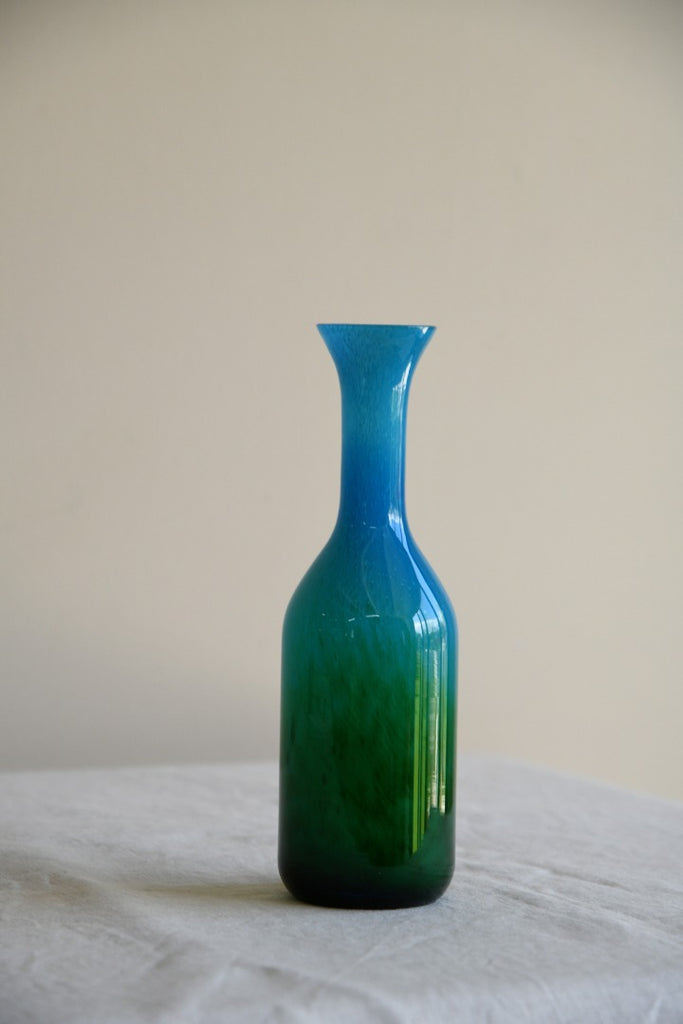 Single Blue & Green Glass Vase John Orwar Lake Ekenas Sweden