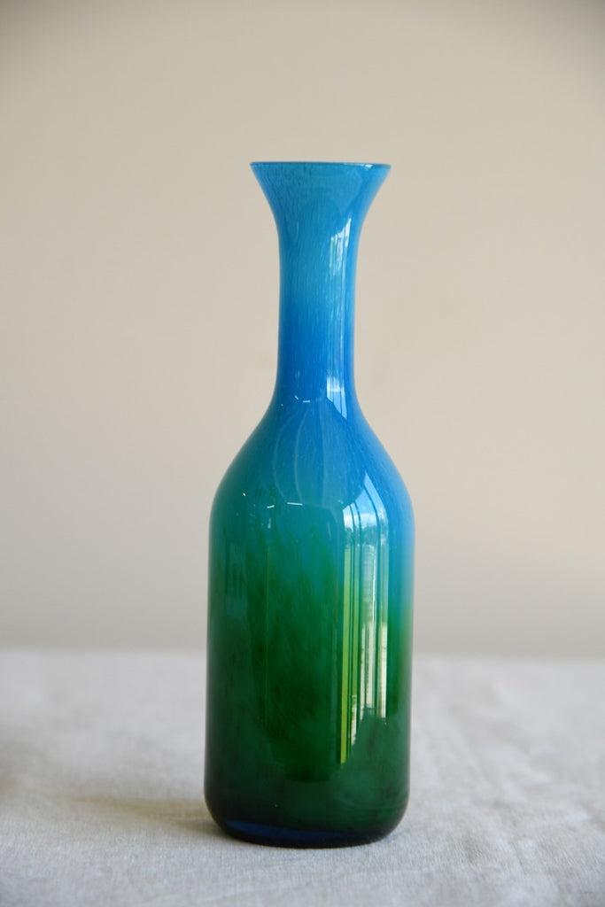 Single Blue & Green Glass Vase John Orwar Lake Ekenas Sweden