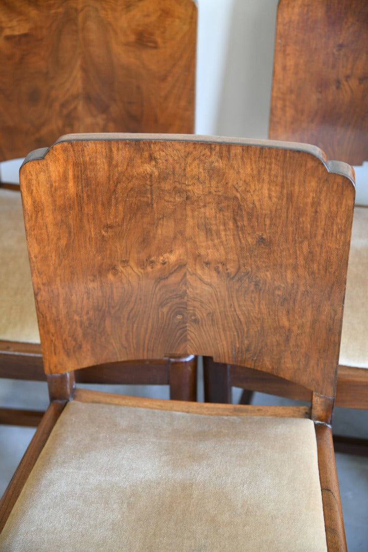 Set 6 Art Deco Walnut Dining Chairs