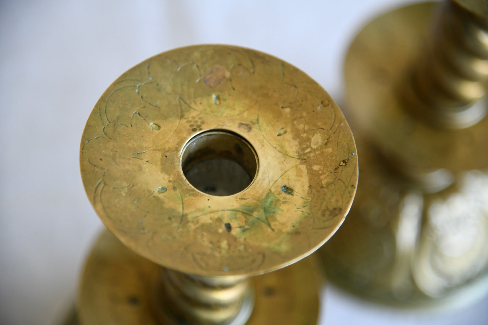 Pair Swedish Brass Candlesticks