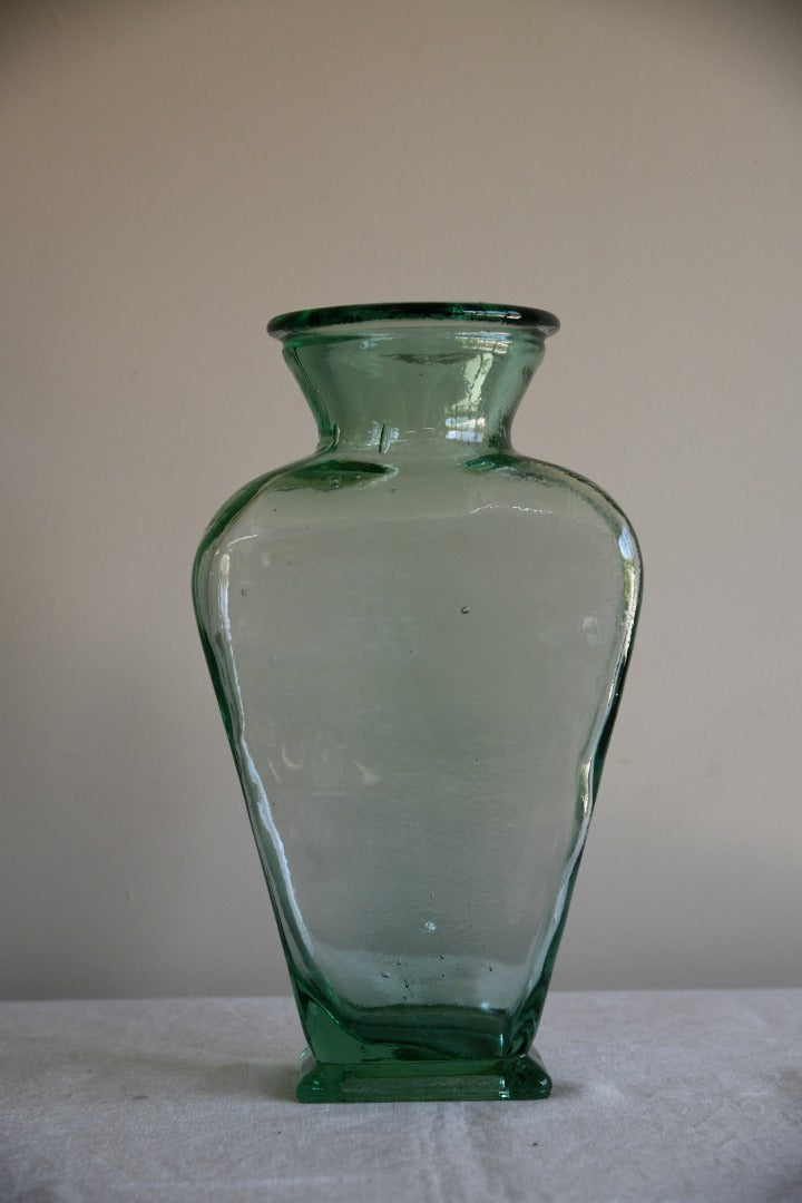 Large Greent Tint Glass Jar Vase