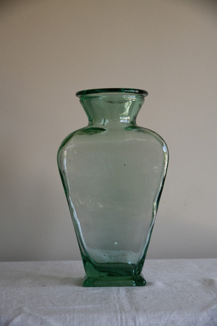 Large Greent Tint Glass Jar Vase