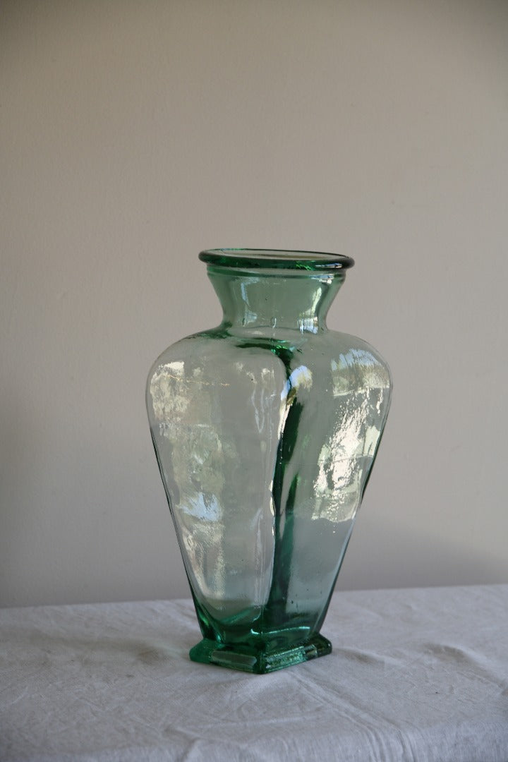 Large Greent Tint Glass Jar Vase