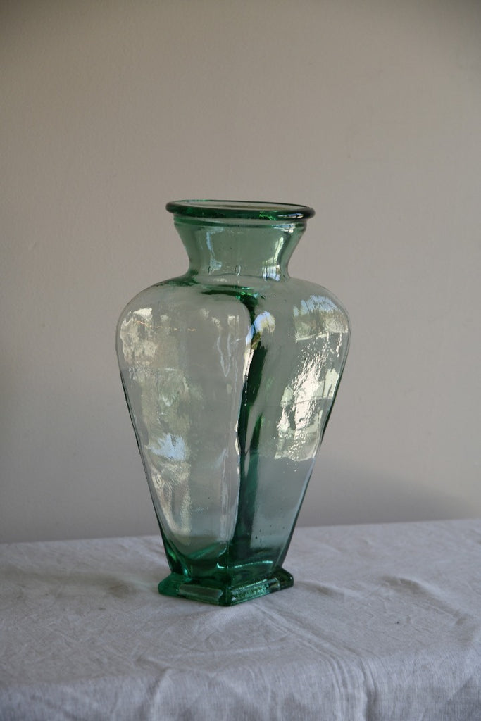 Large Greent Tint Glass Jar Vase