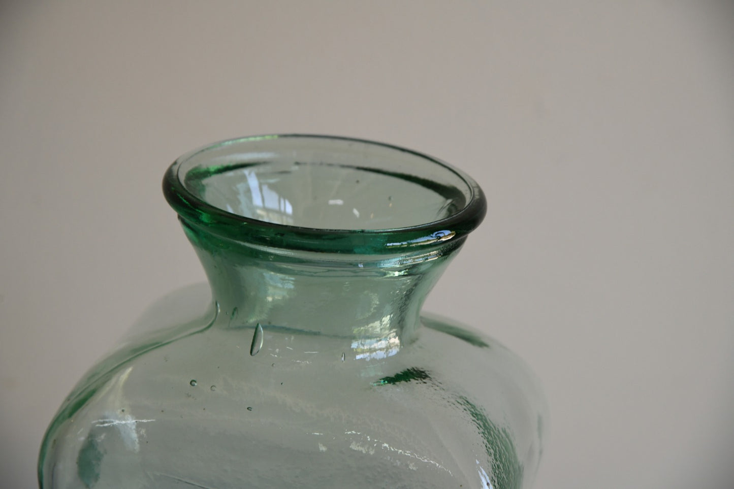 Large Greent Tint Glass Jar Vase