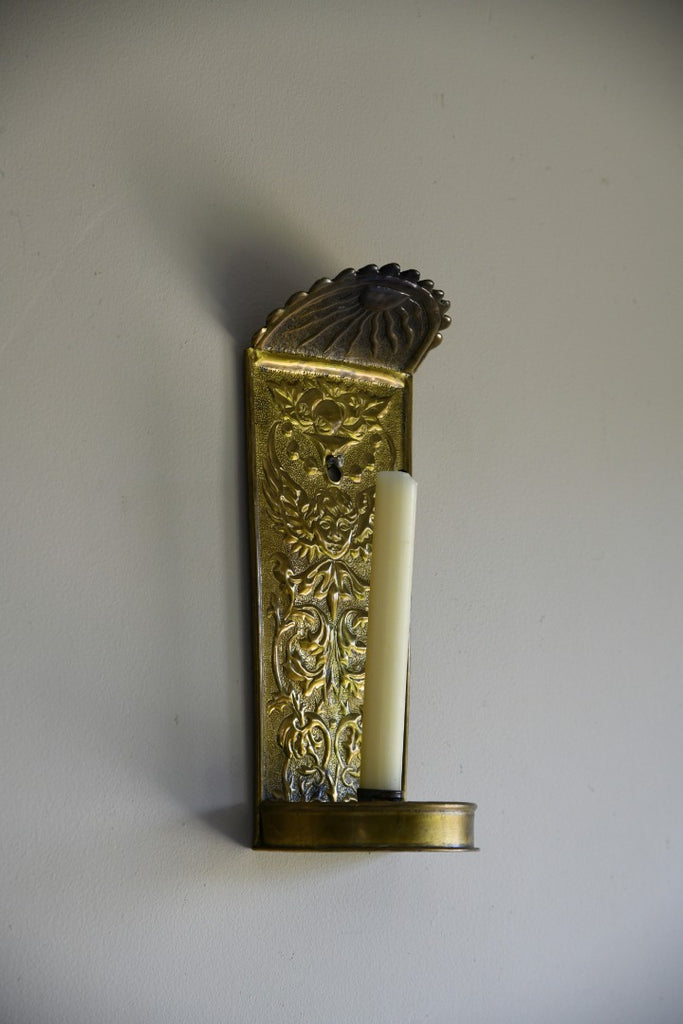 Arts & Crafts Brass Candle Wall Sconce