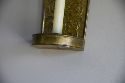 Arts & Crafts Brass Candle Wall Sconce