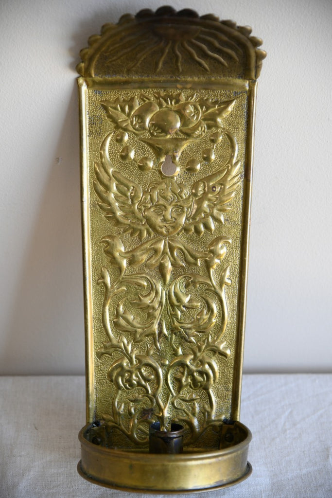 Arts & Crafts Brass Candle Wall Sconce