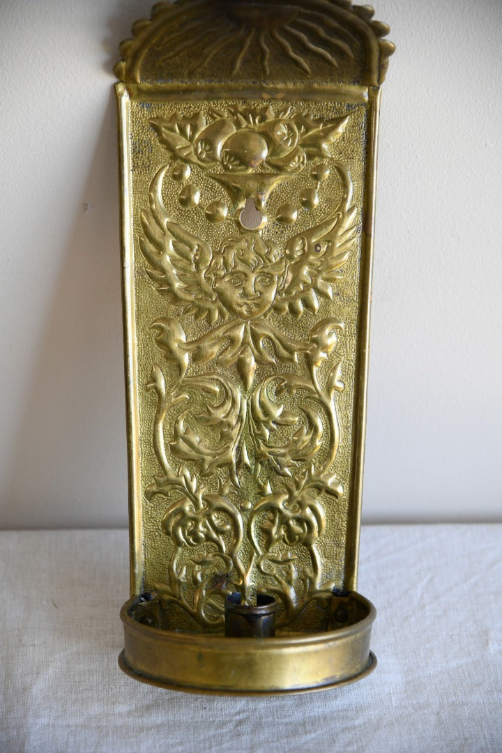 Arts & Crafts Brass Candle Wall Sconce