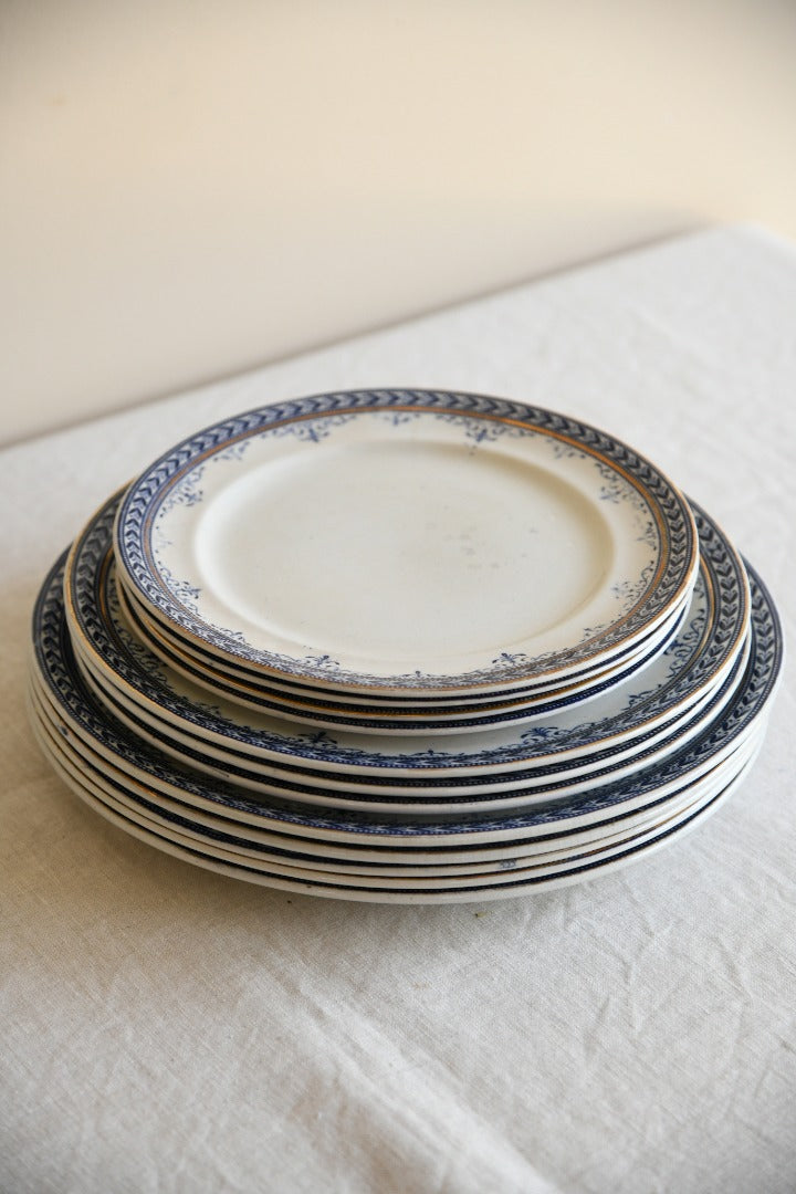 Collection of Victorian Blue Plates