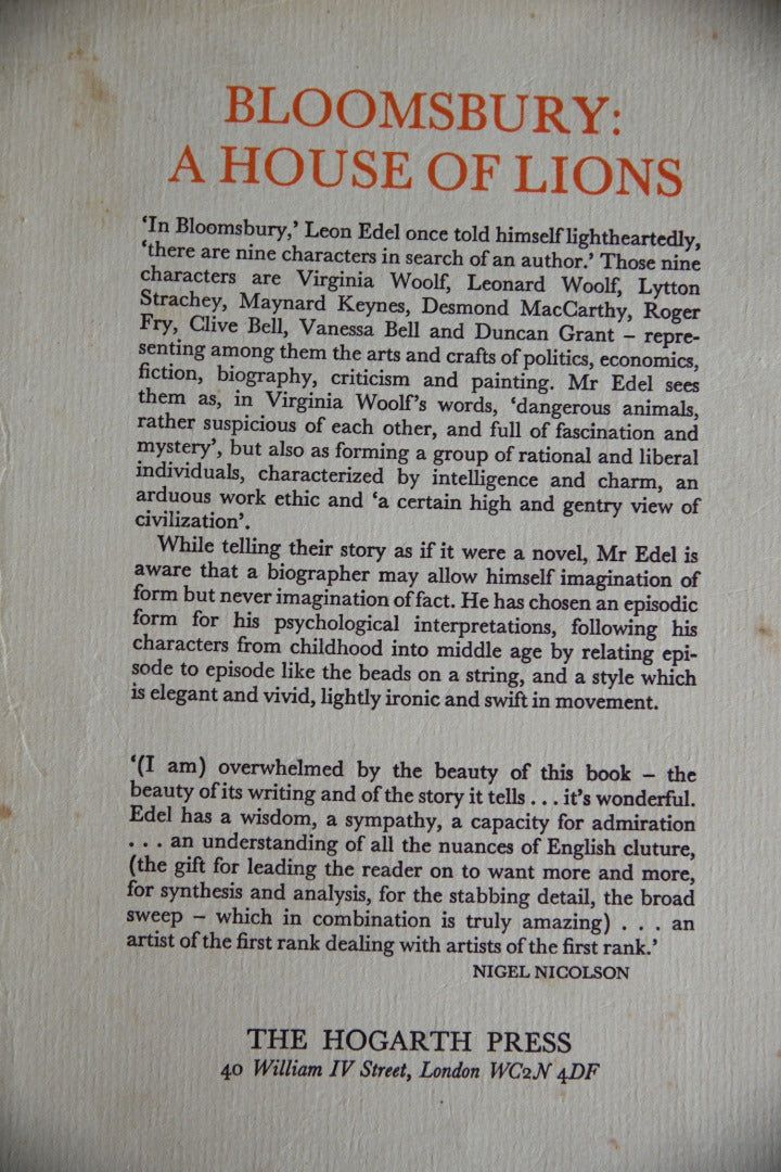 Leon Edel - Bloomsbury A House of Lions