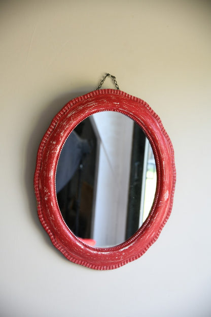 Red Victorian Painted Mirror