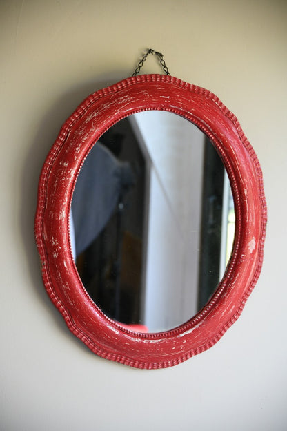 Red Victorian Painted Mirror