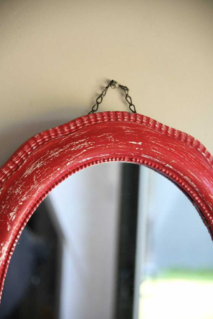 Red Victorian Painted Mirror