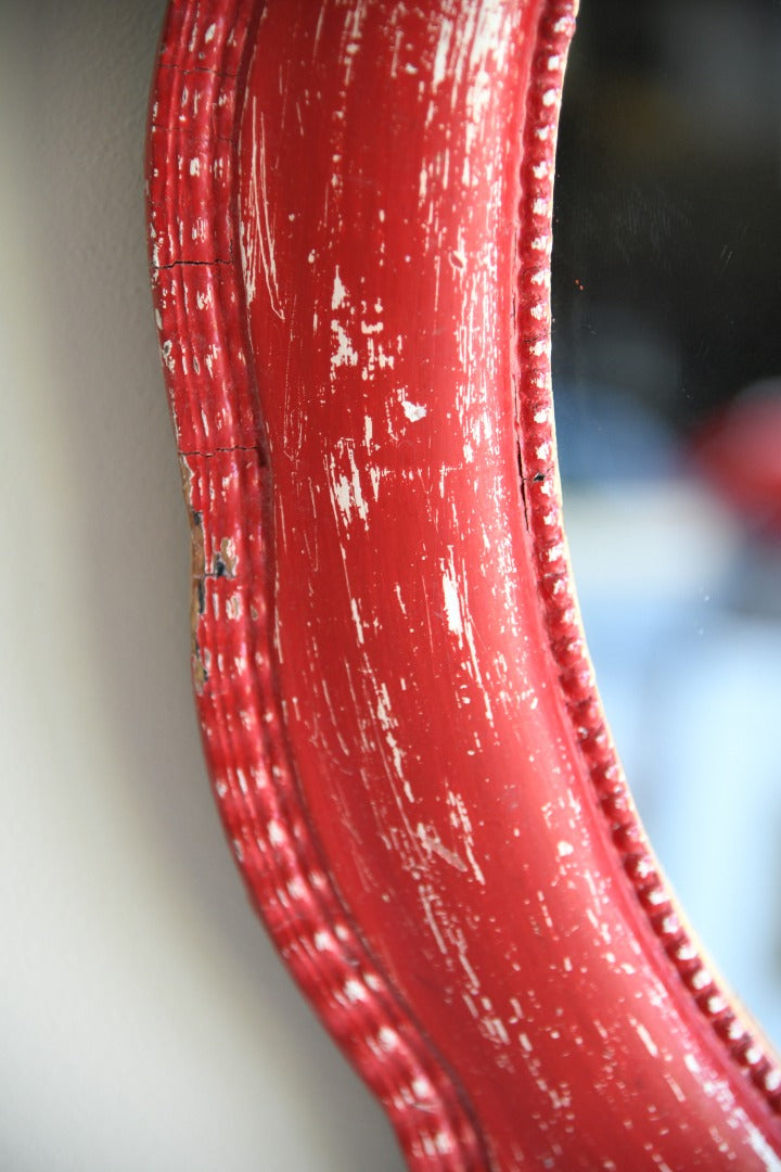 Red Victorian Painted Mirror