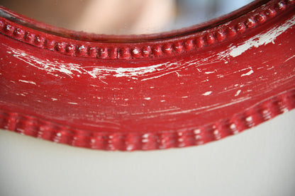 Red Victorian Painted Mirror