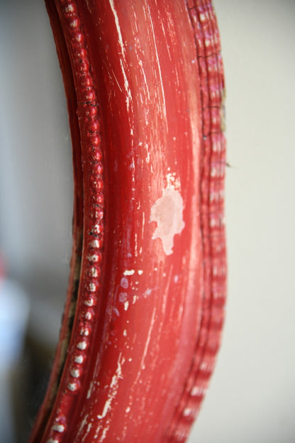 Red Victorian Painted Mirror