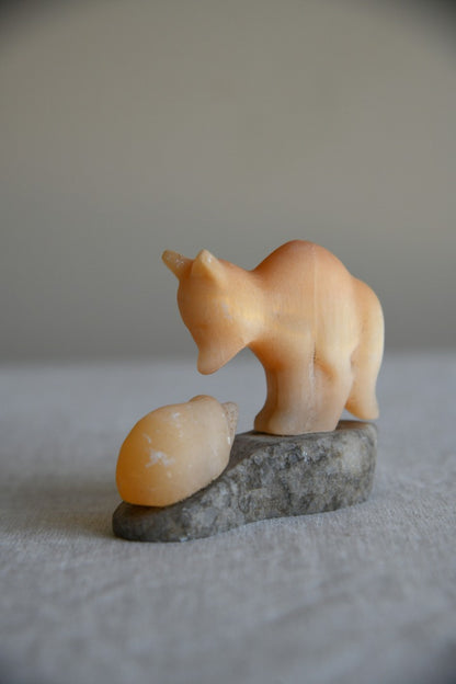 Selenite Fox & Hedgehog