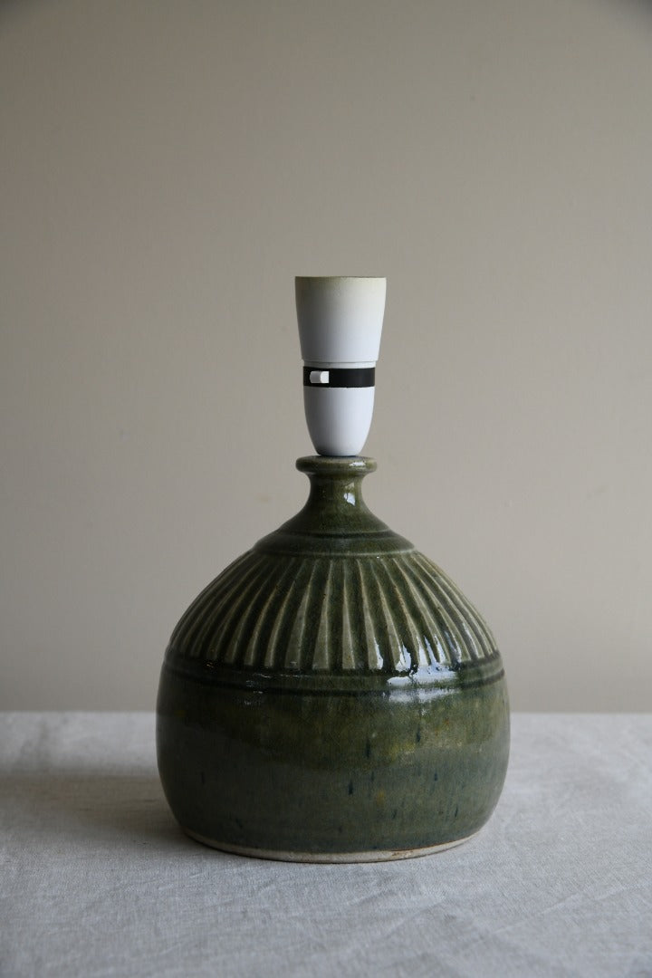 Porthleven Pottery Green Table Lamp