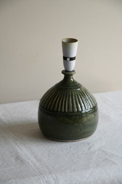 Porthleven Pottery Green Table Lamp