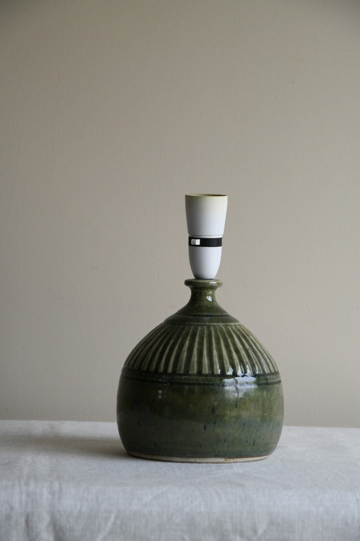 Porthleven Pottery Green Table Lamp