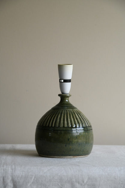 Porthleven Pottery Green Table Lamp