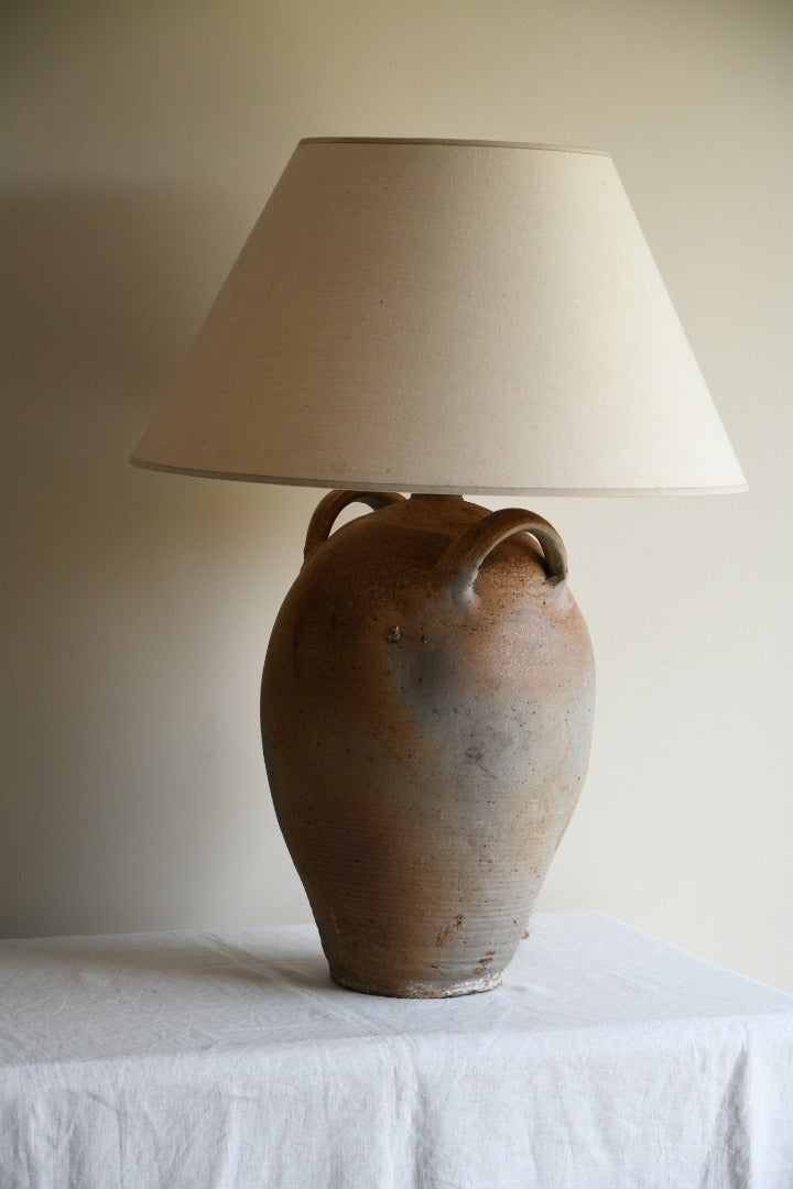 Large French Stoneware Lamp