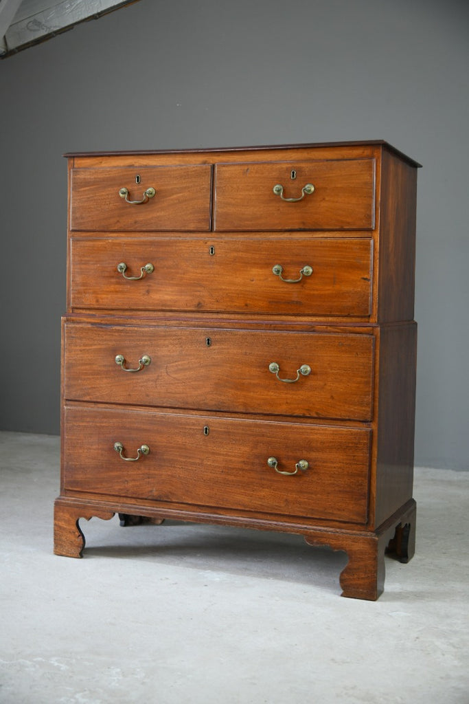 Antique Mahogany Two Part Chest of Drawers