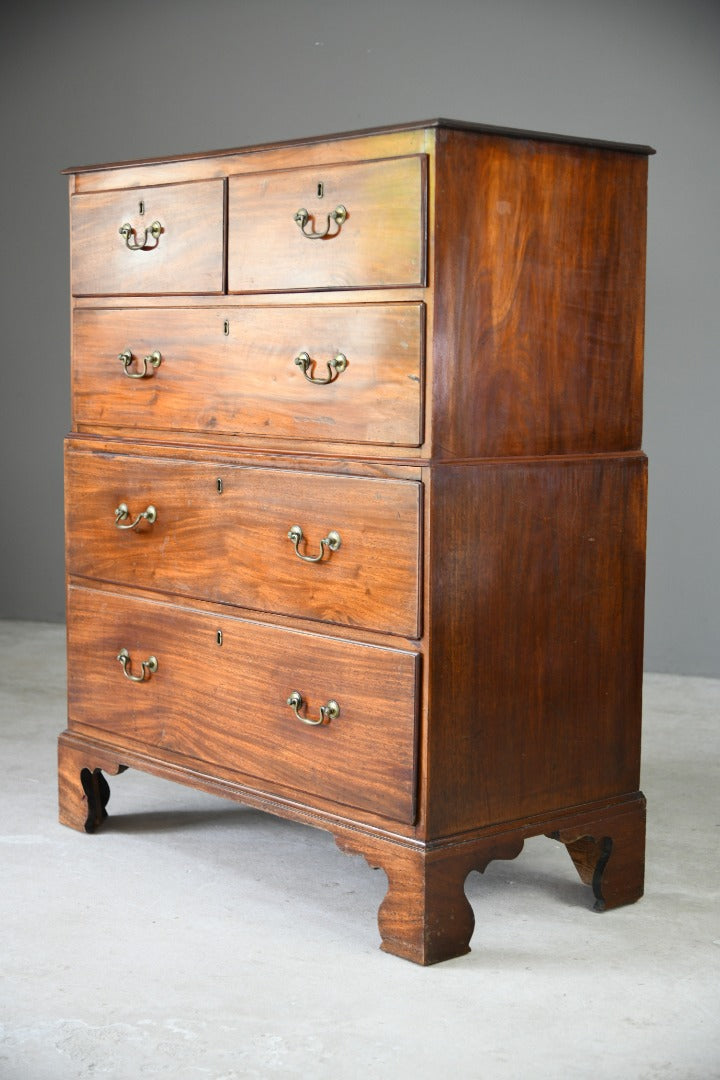 Antique Mahogany Two Part Chest of Drawers