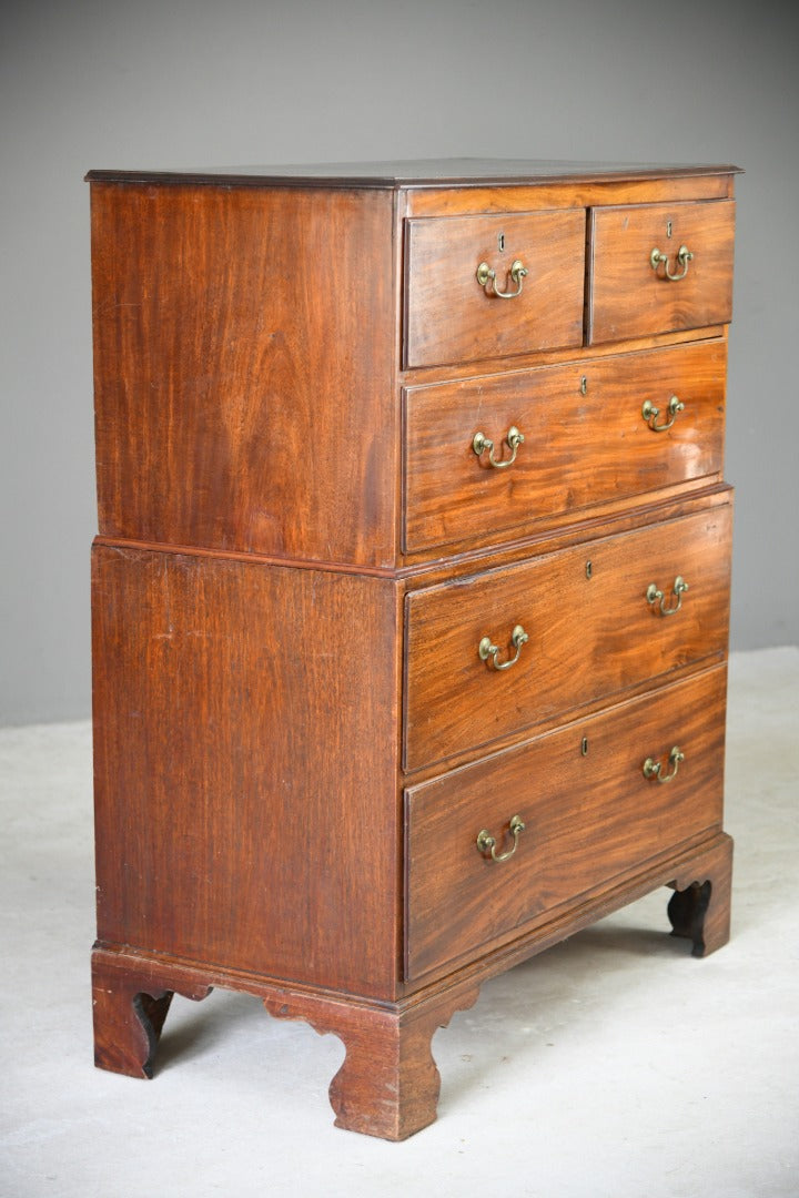 Antique Mahogany Two Part Chest of Drawers