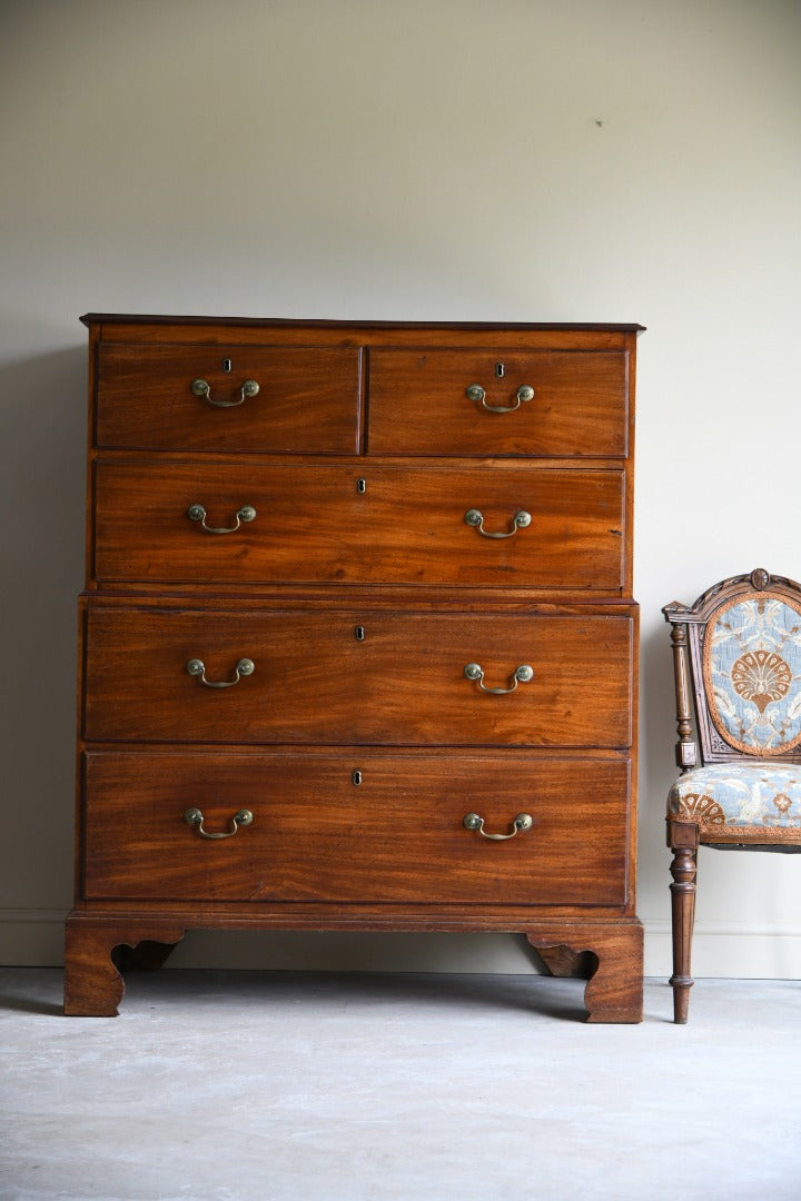 Antique Mahogany Two Part Chest of Drawers