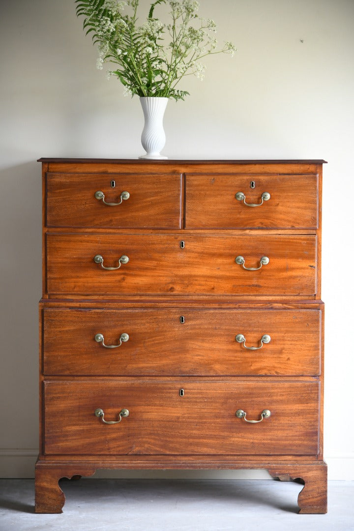 Antique Mahogany Two Part Chest of Drawers