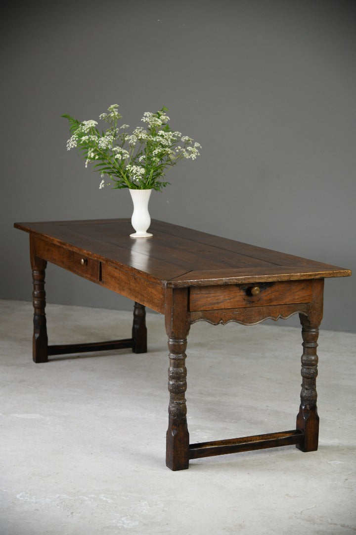 Antique Rustic Continental Refectory Table