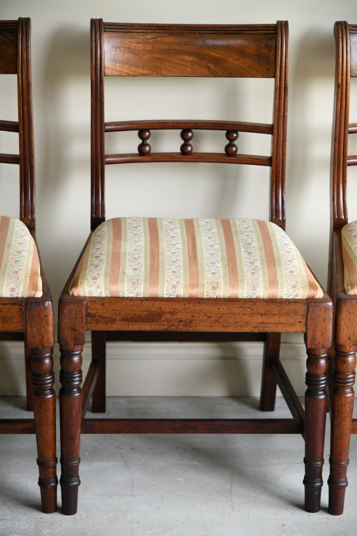 Set 4 Antique Mahogany Bar Back Dining Chairs