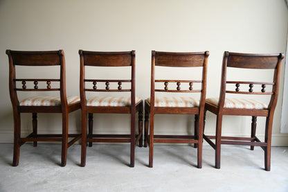 Set 4 Antique Mahogany Bar Back Dining Chairs