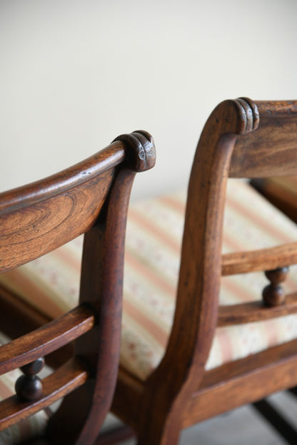 Set 4 Antique Mahogany Bar Back Dining Chairs