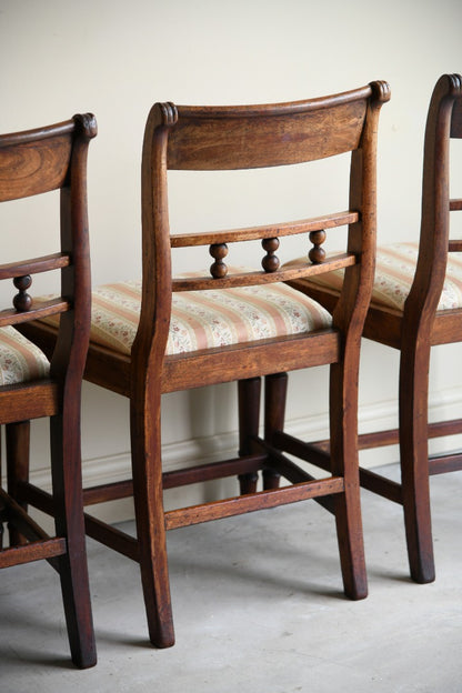 Set 4 Antique Mahogany Bar Back Dining Chairs