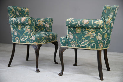 Pair Antique Style Upholstered Chairs